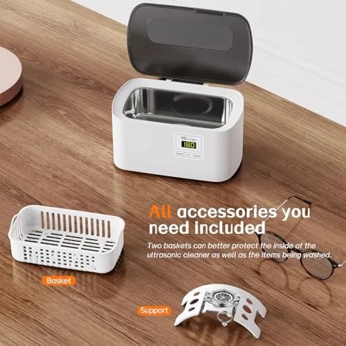 KECOOLKE Ultrasonic Jewelry Cleaning Machine 600ml (0.6 L) | 48000 Vibrations/Min for Deep Cleaning thumbnail 2