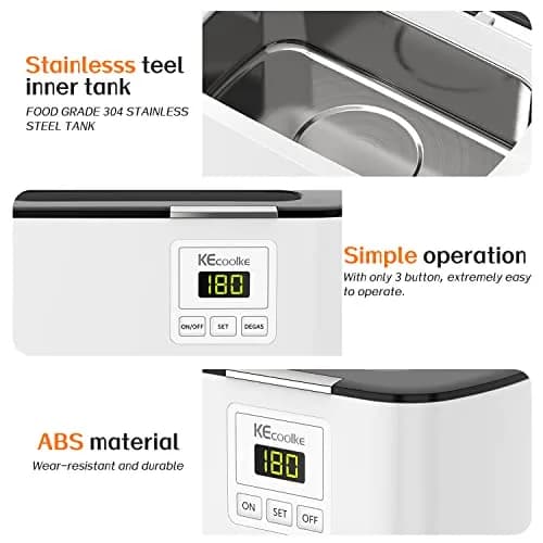 KECOOLKE Ultrasonic Jewelry Cleaning Machine 600ml (0.6 L) | 48000 Vibrations/Min for Deep Cleaning thumbnail 3
