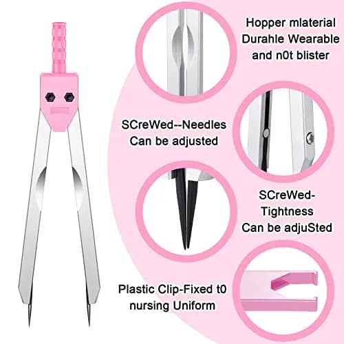 Frienda 2 Pieces Stainless Steel EKG Calipers Medical Caliper, Blue, Pink | Durable, Portable, Long-Lasting thumbnail 3