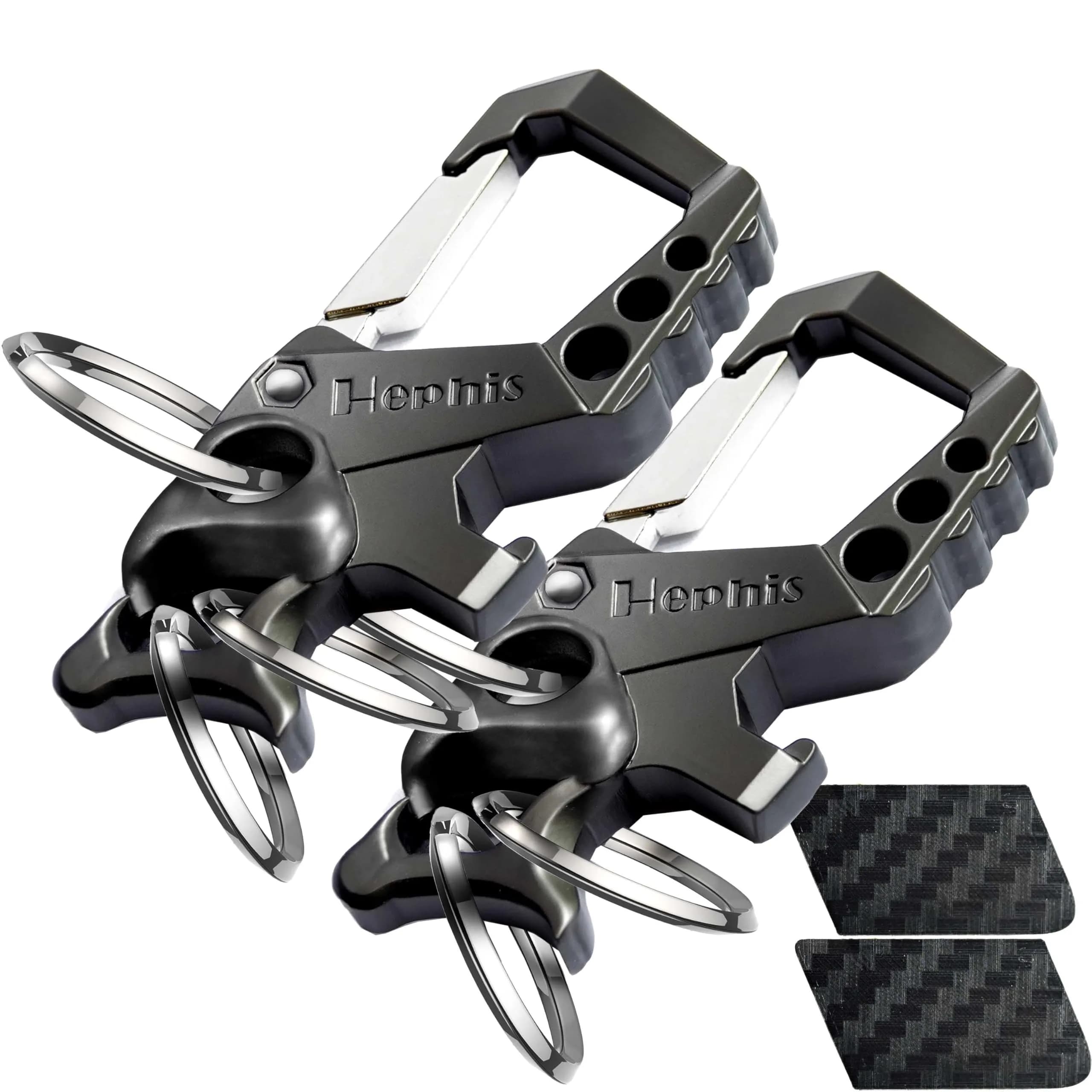 Hephis Heavy Duty Skull Metal Key Organizer, 57g | Multi-tool Keychain for Men