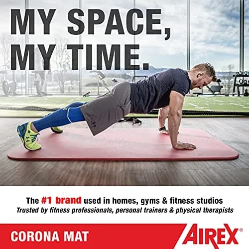 AIREX Corona 200 Premium Exercise Mat for Yoga, Physical Therapy, Rehab, Balance & Stability, Pilates, Aerobics | 79" x 39" Red thumbnail 5