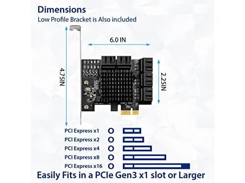 IO CREST 10 Port SATA Jmicron PCIe Expansion Card (SY-PEX40167) thumbnail 4