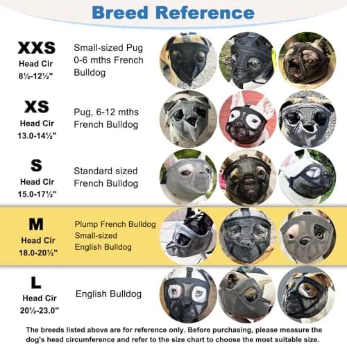 BARKLESS French Bulldog Muzzle, Full Panting Mesh Muzzle for Short Snout Dogs thumbnail 5