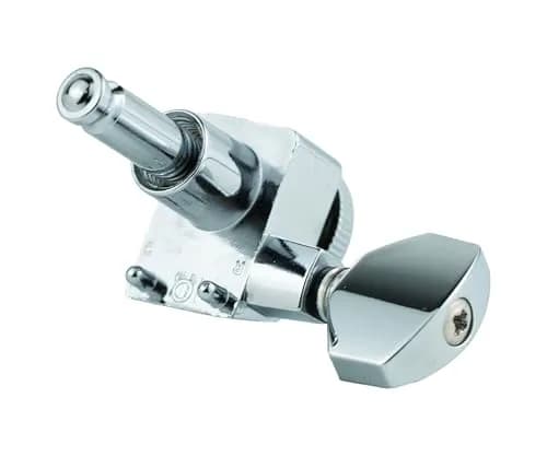 Guyker 6 In-line Guitar Locking Tuners 10mm Peg Holes Chrome | Precision 1:18 Gear Ratio thumbnail 4