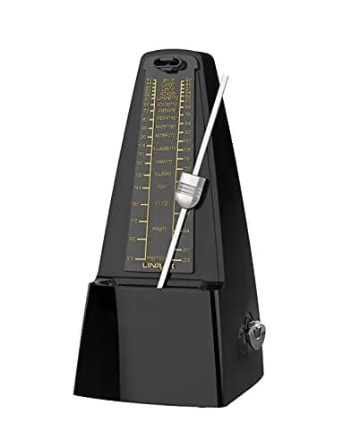 LINRAX M1 Mechanical Metronome for Piano Guitar Bass Ukulele Drum Violin Cello Saxophone Trumpet and Other Musical Instruments, Track Tempo and Beat, Loud Sound, High Precision, Black (0.54 kg) thumbnail 1