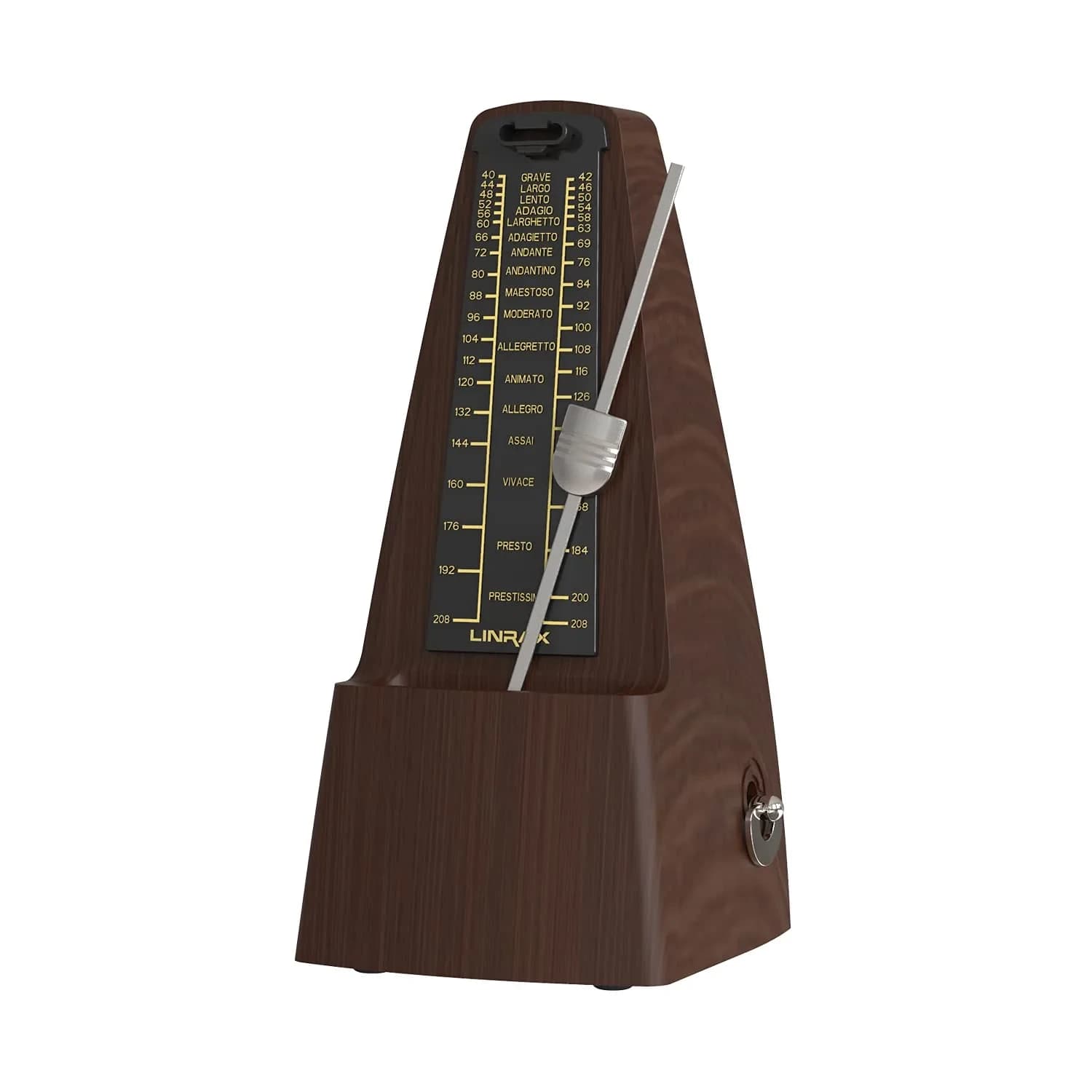 LINRAX M2 Mechanical Metronome for Piano Guitar Bass Ukulele Drum Violin Cello Saxophone Trumpet and Other Musical Instruments, Track Tempo and Beat, Loud Sound, High Precision, Wood Grain (0.52 kg / 1.15 lb)