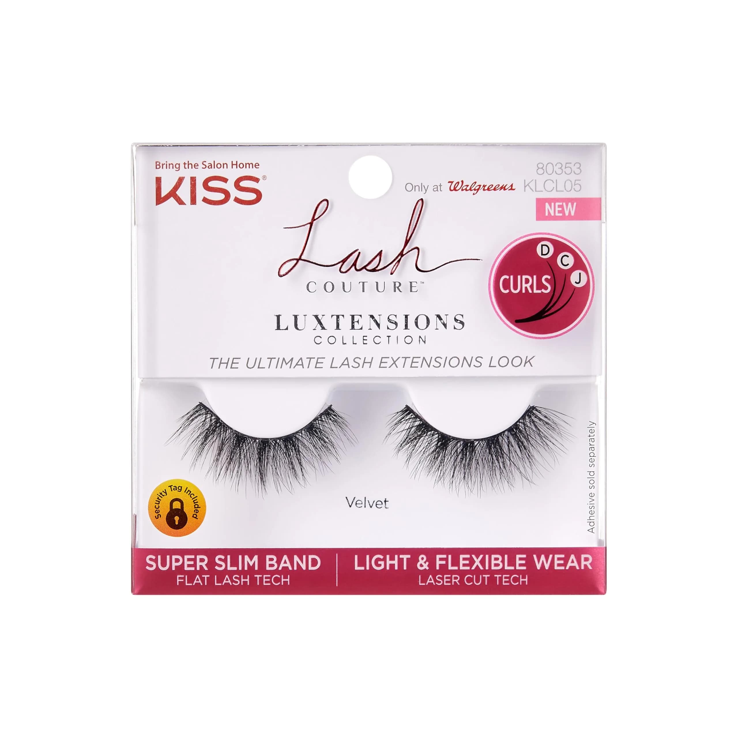 KISS Lash Couture LuXtensions False Eyelashes, Russian Volume Style, 16mm, 1 Pair Strip Lashes | Real Lash Extension Fibers — Velvet