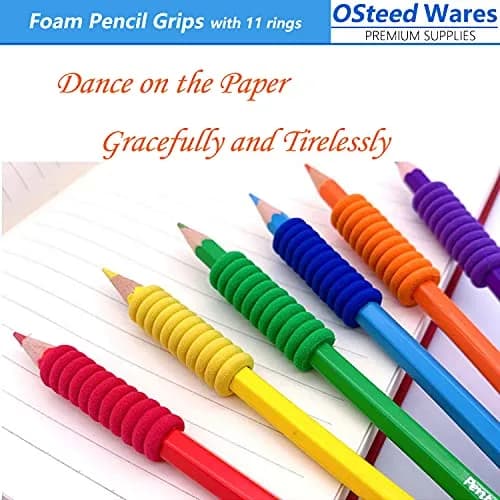 OSteed Foam Pencil Grips 50 Pcs (1.28cm Diameter) | Bulk Pack for Kids & Adults Handwriting Aid thumbnail 6