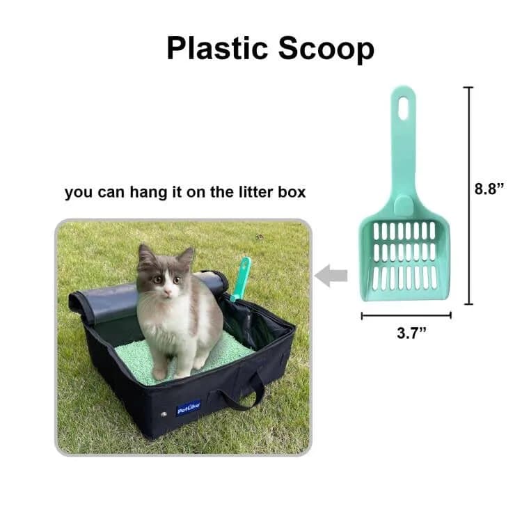 PetLike Travel Cat Litter Box Medium Aqua Set | Collapsible Portable Tray Carrier for Small Medium Cats thumbnail 5