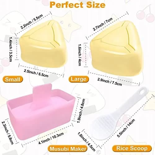 TAORISH Onigiri Mold 3 Pack Triangle Rice Ball Maker for Kid Lunch Bento & Home DIY | Durable Plastic thumbnail 2
