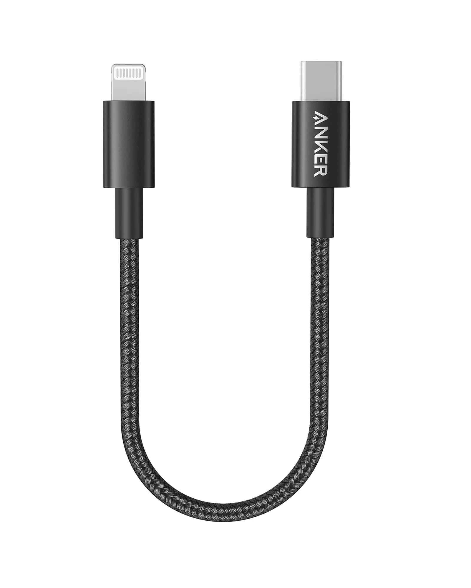 Anker Nylon USB C to Lightning Cable, MFi-Certified, 1 ft, Black | Durable Nylon Exterior & Fast Charging - main product image
