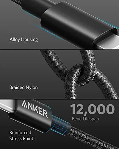Anker Nylon USB C to Lightning Cable, MFi-Certified, 1 ft, Black | Durable Nylon Exterior & Fast Charging thumbnail 5
