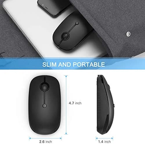 VssoPlor Black Wireless Mouse with USB-C Receiver | Ergonomic, Rechargeable, Quiet Click thumbnail 7