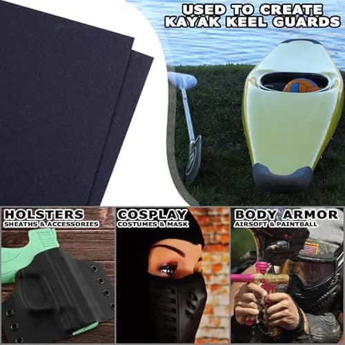 Holstex Kydex V Thermoform Sheet - P1 Texture Black 0.060in (1.52mm) | DIY Holster Making & Cosplay Material (2-Pack) thumbnail 2