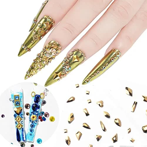 La Jolie Jasmin Gold Nail Rhinestones 735pcs | AB Crystals for Nail Art & Crafts thumbnail 1