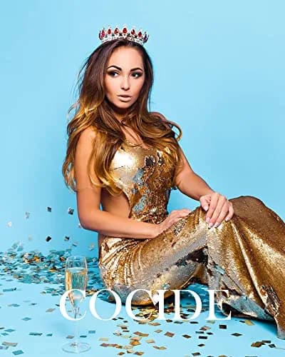 COCIDE Gold Crown for Women Red Crystal Wedding Tiara and Crowns | Elegant Queen Crown for Special Occasions thumbnail 4
