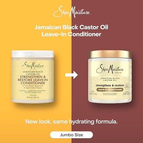 Shea Moisture Jamaican Black Castor Oil Strengthen & Restore Leave-In Conditioner 20 Fl Oz (591ml) | For Damaged Hair, Breakage Control & Frizz thumbnail 3