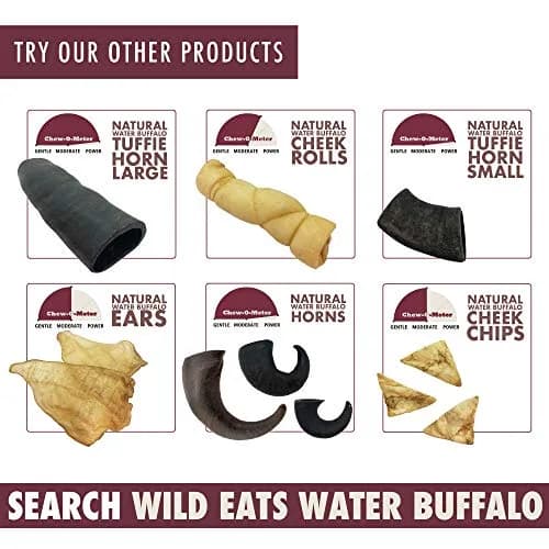 Wild Eats Water Buffalo Prime Bone Assortment Dog Chews 15 Pack | Grain Free, Single-Source Protein, Natural Texture thumbnail 7