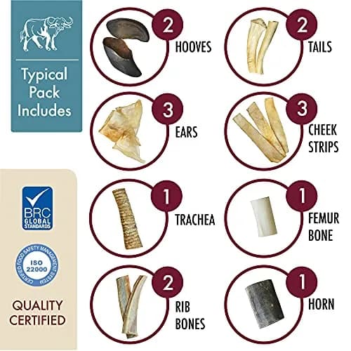 Wild Eats Water Buffalo Prime Bone Assortment Dog Chews 15 Pack | Grain Free, Single-Source Protein, Natural Texture thumbnail 2