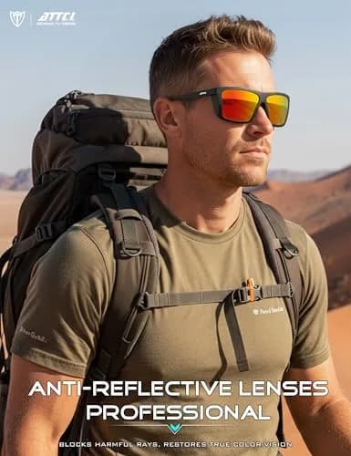 ATTCL Polarized Fishing Sunglasses Men Anti Glare TR90 Wrap Around UV400 | Lightweight, Impact-Resistant thumbnail 4