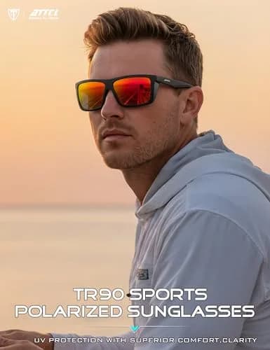 ATTCL Polarized Fishing Sunglasses Men Anti Glare TR90 Wrap Around UV400 | Lightweight, Impact-Resistant thumbnail 3
