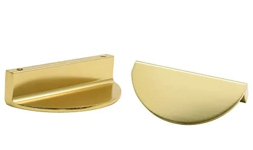 Jiozermi Half Moon Cabinet Pulls, 2-1/2 Inch Hole Center, Gold, 4 Packs | Modern Aluminum Alloy Hardware thumbnail 4