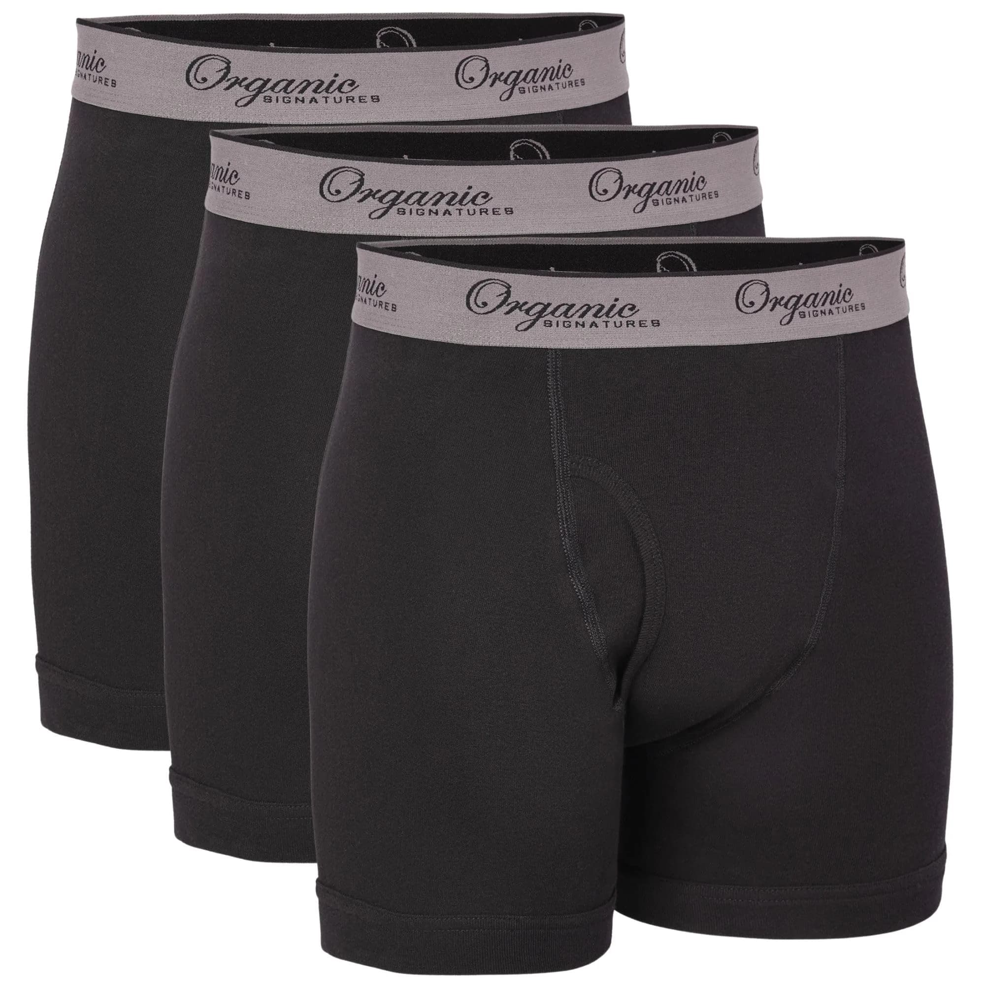 Organic Signatures Boxer Briefs 100% Organic Cotton Medium Black | Naturally Breathable Comfort - main product image