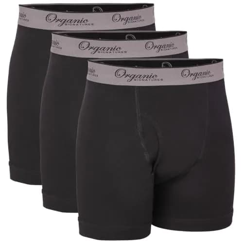 Organic Signatures Boxer Briefs 100% Organic Cotton Medium Black | Naturally Breathable Comfort thumbnail 1