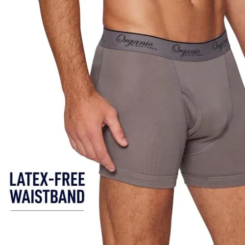 Organic Signatures Boxer Briefs 100% Organic Cotton Medium Black | Naturally Breathable Comfort thumbnail 4