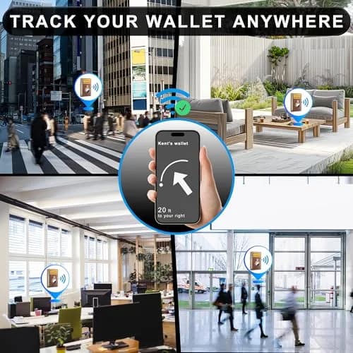 Hawanik Slim Minimalist Front Pocket Air Tag Wallet Thin Card Holder Wallet | RFID Protected, Brown Leather, 3.3" x 4.1" thumbnail 6