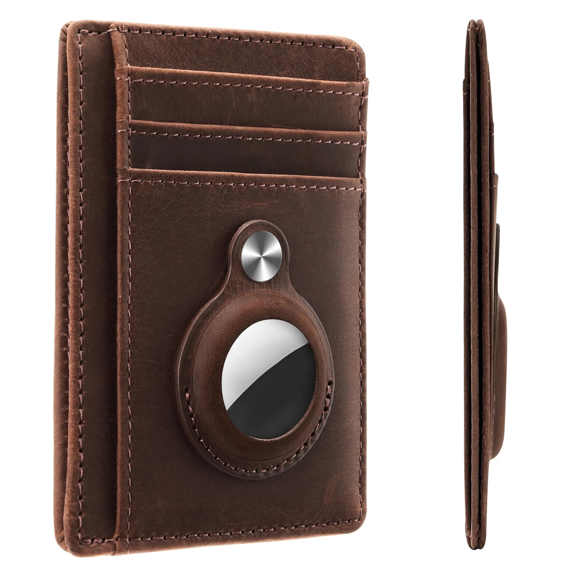 Hawanik Slim Minimalist Front Pocket RFID Wallet 8.3cm x 10.4cm | Compact Leather Card Holder with Cash Pocket