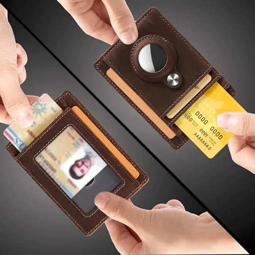 Hawanik Slim Minimalist Front Pocket RFID Wallet 8.3cm x 10.4cm | Compact Leather Card Holder with Cash Pocket thumbnail 2