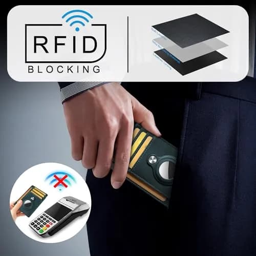 Hawanik Slim Minimalist Front Pocket Air Tag Wallet Thin Card Holder Wallet | RFID Protected, Genuine Leather, Compact for Men thumbnail 5