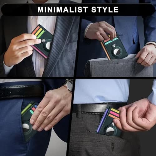 Hawanik Slim Minimalist Front Pocket Air Tag Wallet Thin Card Holder Wallet | RFID Protected, Genuine Leather, Compact for Men thumbnail 6