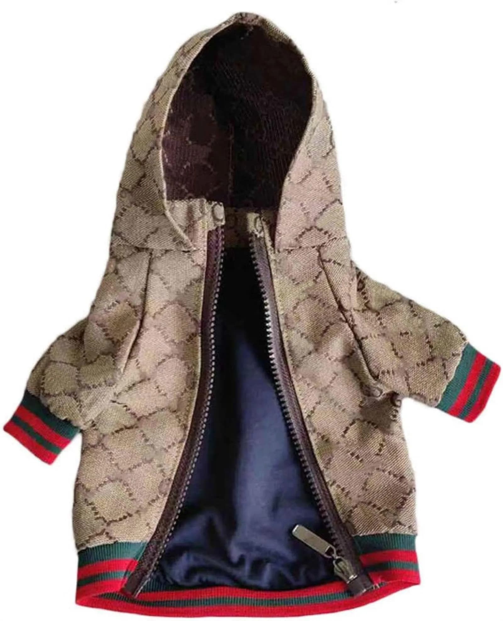HQREA Dog Hoodie Luxury Winter Small Dog Jacket Clothes Classic Designer French Bulldog Teddy Pug Puppy Clothes (L) | Warm, Fashionable & Water-Resistant - main product image