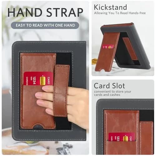CoBak Case with Stand for Kindle Paperwhite 12th Gen 2024 Released (7") & Colorsoft Signature Edition | Vintage PU Leather Folio with Auto Sleep Wake thumbnail 4