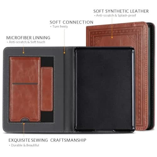 CoBak Case with Stand for Kindle Paperwhite 12th Gen 2024 Released (7") & Colorsoft Signature Edition | Vintage PU Leather Folio with Auto Sleep Wake thumbnail 3
