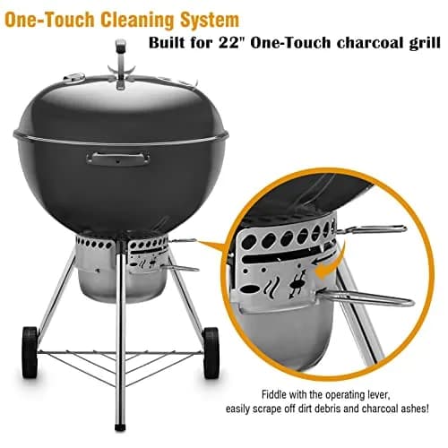GazyGrill 22-1/2-Inch One-Touch Cleaning System Kit for Weber Kettle Grills | Silver thumbnail 3