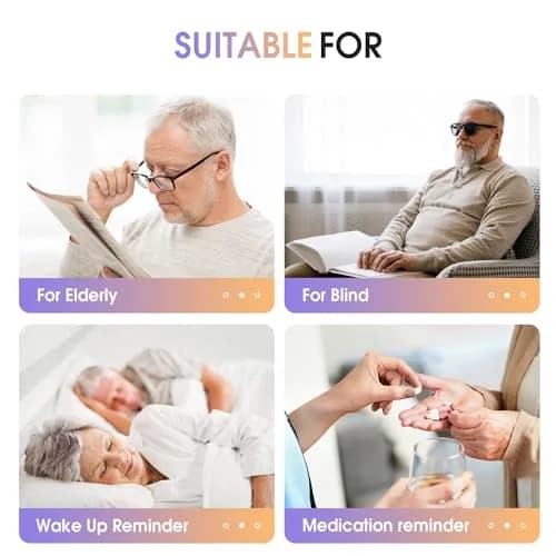 Hearkent Atomic Talking Watch Sets Itself for Visually Impaired or Seniors LCD Big Number Easy-to-Read Talking Watch for Elderly (Silver) | Self-Adjusting Atomic Time thumbnail 4