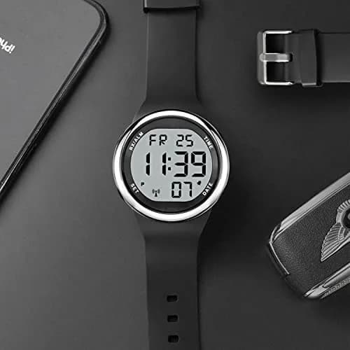 Hearkent Atomic Talking Watch Sets Itself for Visually Impaired or Seniors LCD Big Number Easy-to-Read Talking Watch for Elderly (Silver) | Self-Adjusting Atomic Time thumbnail 6