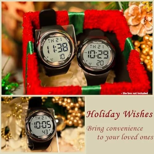 Hearkent Atomic Talking Watch 5.9-9 inch Black Silicone Strap | Self-Setting for Elderly & Visually Impaired thumbnail 5