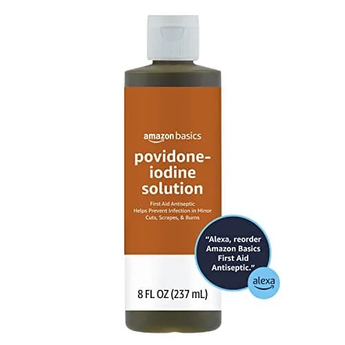Amazon Basics First Aid Antiseptic Povidone Iodine Solution 10% 236ml (8 Fl Oz) Pack of 4 | Antiseptic for Wounds thumbnail 2
