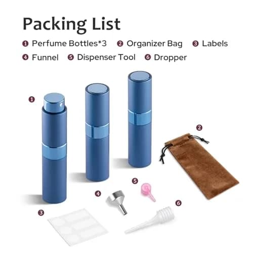 LISAPACK Refillable Perfume Atomizer Spray Bottle 8ml (0.27 Fl Oz) | Twist-Up Leak-Proof Design for Travel thumbnail 9