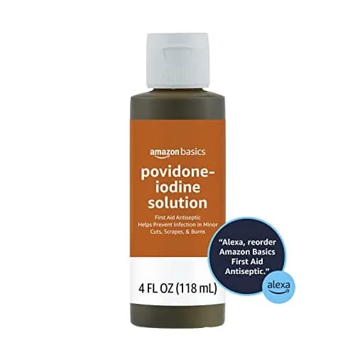 Amazon Basics First Aid Antiseptic Povidone Iodine Solution 10% 156ml (4 Fl Oz, Pack of 4) | Hospital-Grade Wound Care thumbnail 2