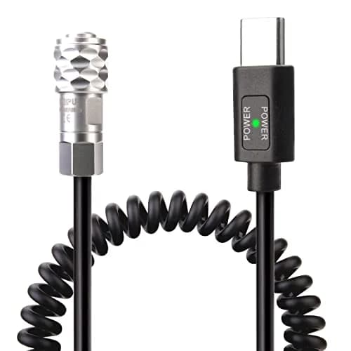 KOERTACOO USB-C PD to BMPCC 4K/6K Coiled Power Cable 42cm (16.5in) | Powers Camera from USB-C PD Source thumbnail 1