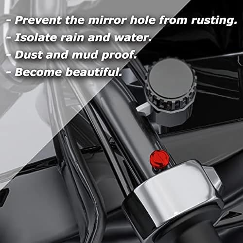 AVERZELLA Red M10 Motorcycle Mirror Hole Plugs 4pcs (2 Regular + 2 Reverse) | CNC Aluminum Anodized Finish thumbnail 6