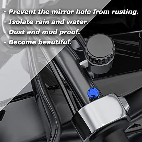 AVERZELLA 4pcs Motorcycle Mirror Hole Plugs M10x1.25 Blue | Protects Handlebar Threads thumbnail 5