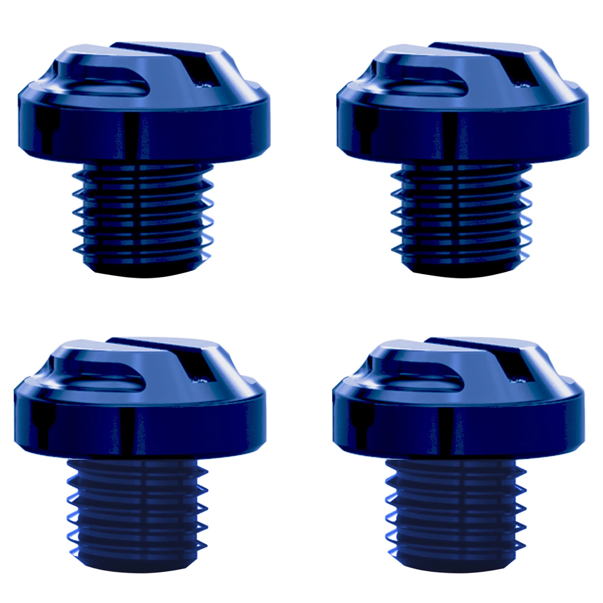 AVERZELLA 4pcs Motorcycle Mirror Hole Plugs M10x1.25 Blue | Protects Handlebar Threads - main product image