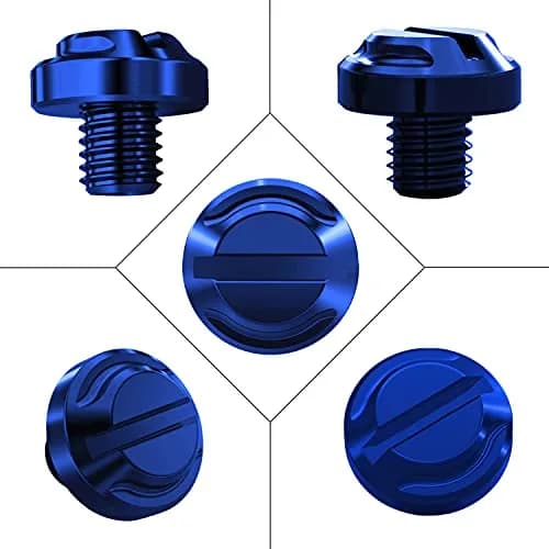 AVERZELLA 4pcs Motorcycle Mirror Hole Plugs M10x1.25 Blue | Protects Handlebar Threads thumbnail 3