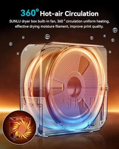 SUNLU Filament Dryer Box S1 Plus Black 27.1cm (10.67in) | Fast Drying with Fan for 1.75-3.00mm Filament thumbnail 2